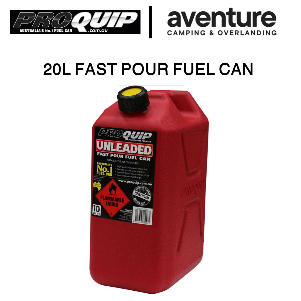 (READY STOCK) PROQUIP 20L Plastic Fast Pour Fuel Jerry Can Unleaded