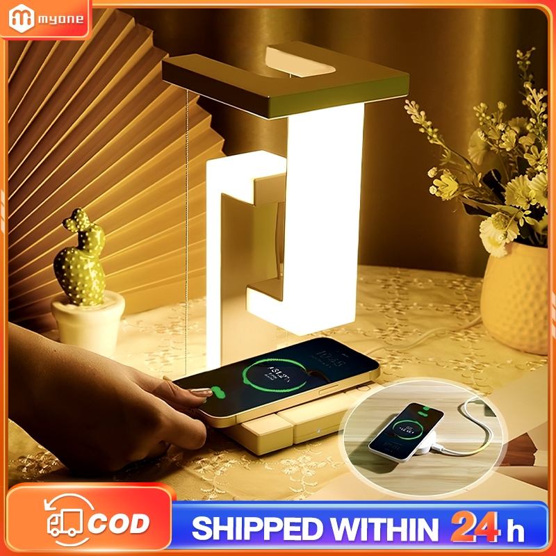 Wireless Charger Table Lamp Learning LED Desk Lamp Levitating Floating Light Night