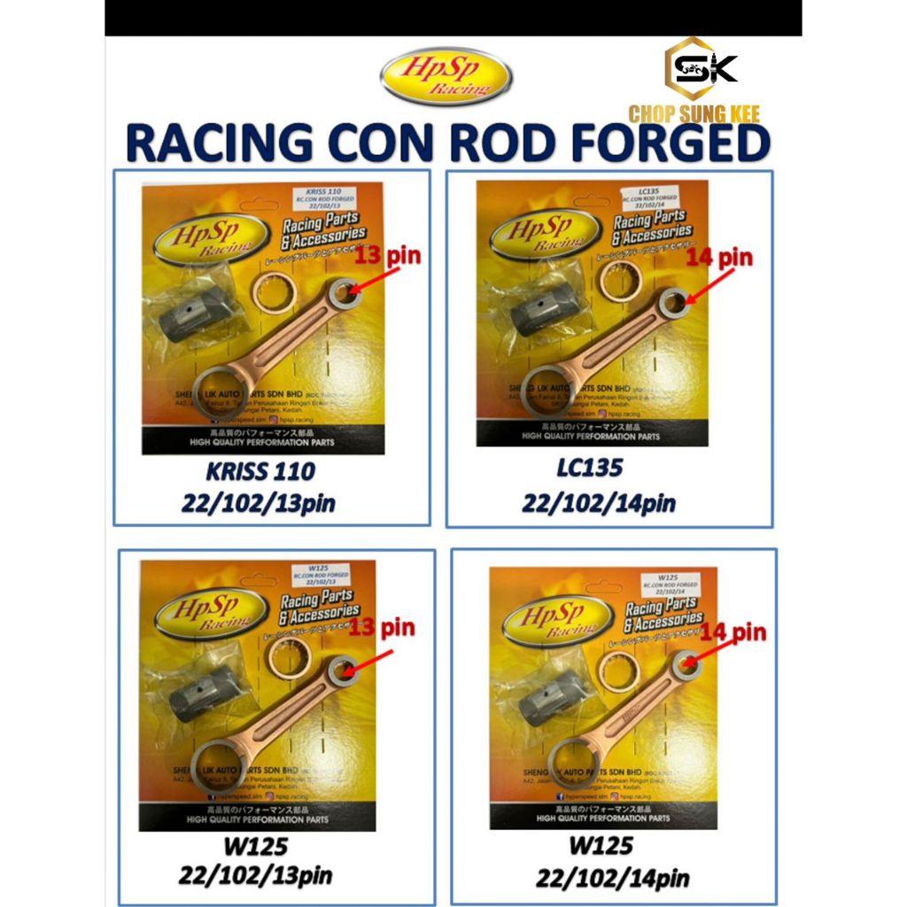 RACING CON ROD FORGED HPSP RACING KRISS/LC-135/WAVE-125 | Shopee Malaysia