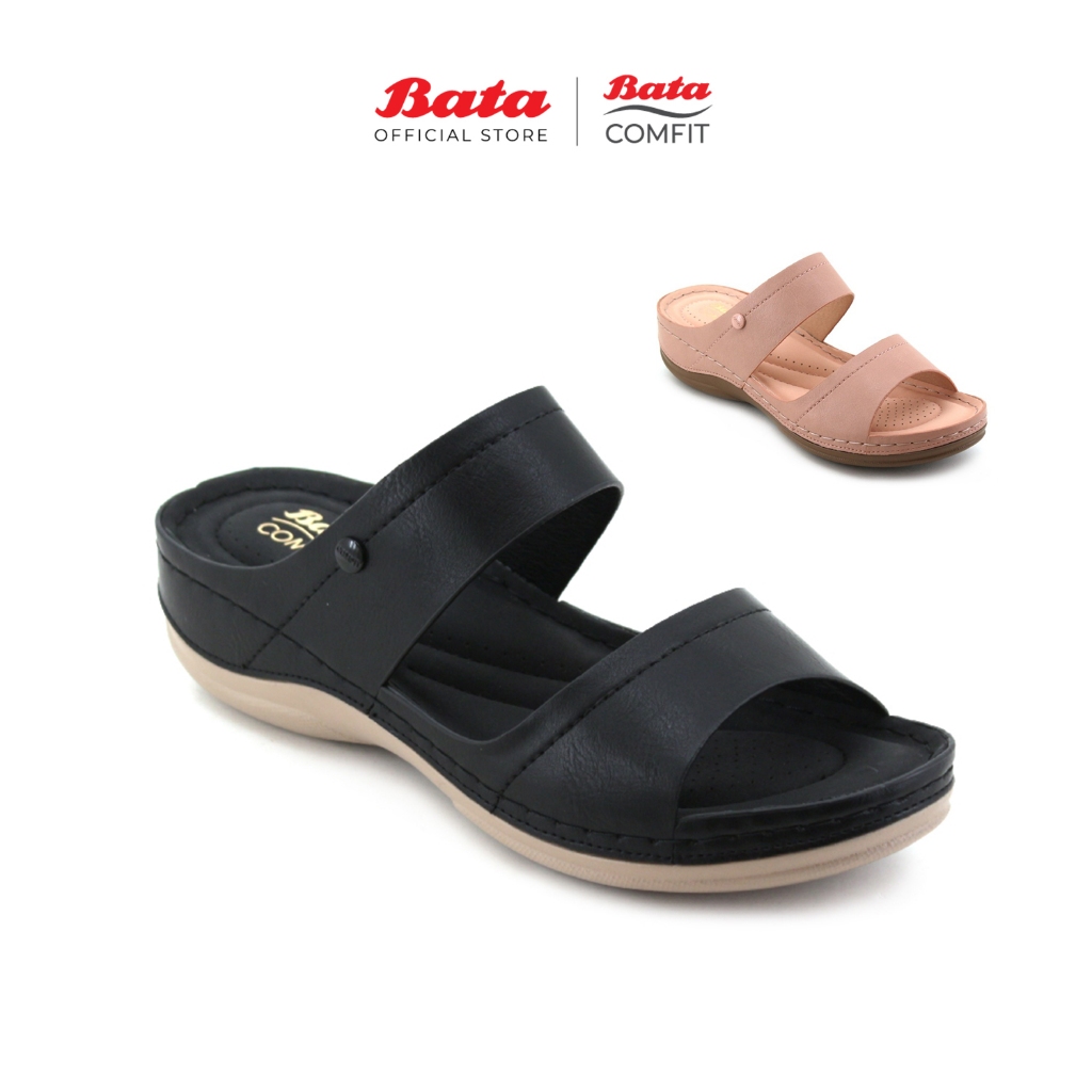 BATA COMFIT Eabha Women Pink Black Sandals 5615398 5616398 Kasut Sandal Perempuan Shopee Malaysia