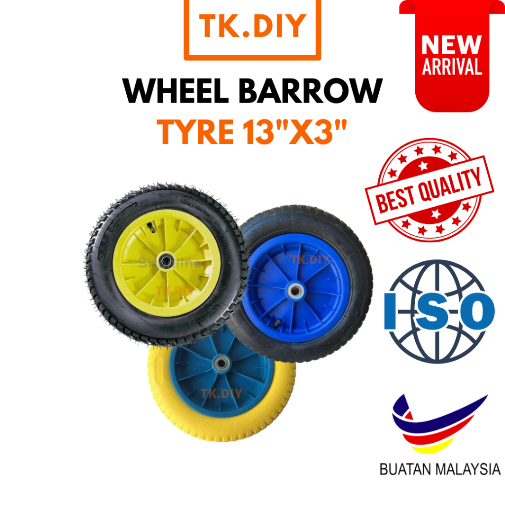 (Air Wheel/PU Foam Wheel) Heavy Duty Wheel Barrow Tyre Tayar Kereta Sorong Shopee Malaysia