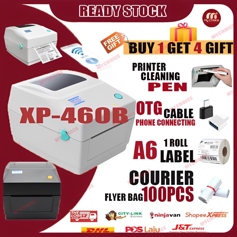 4xGIFT Xprinter XP-460B/XP-420B A6 Thermal Printer Waybill Barcode ...