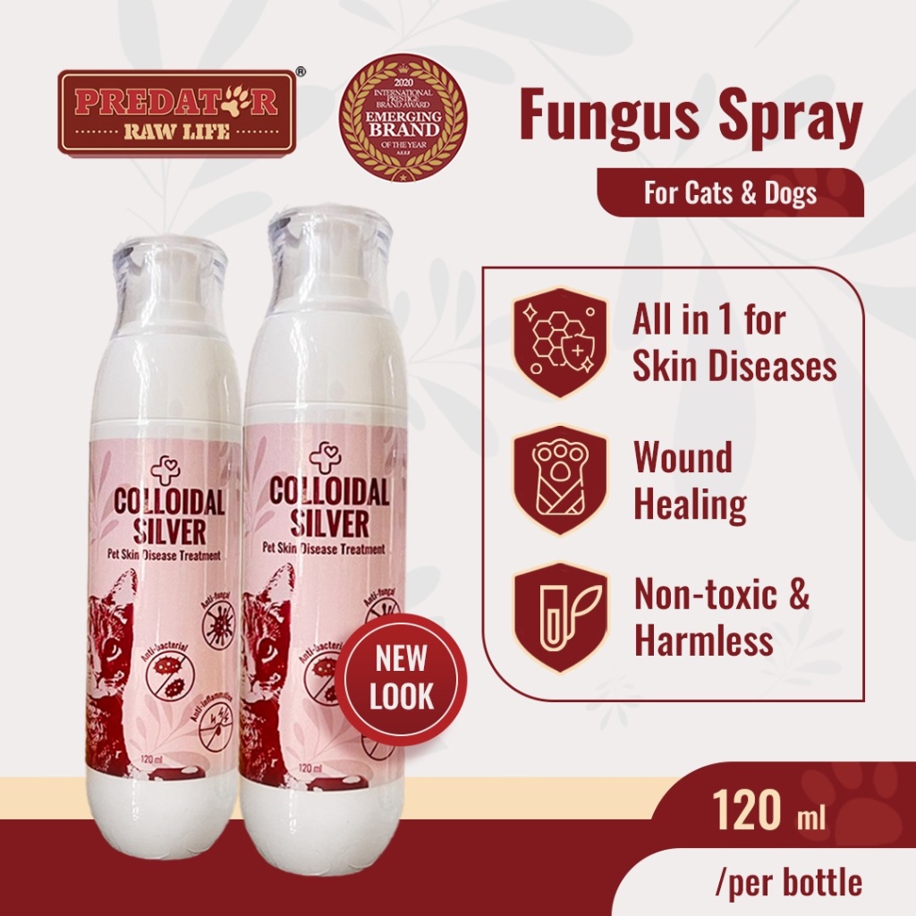 Predator Raw Life Colloidal Sliver 40ppm Dog Cat Skin Medicine Spray