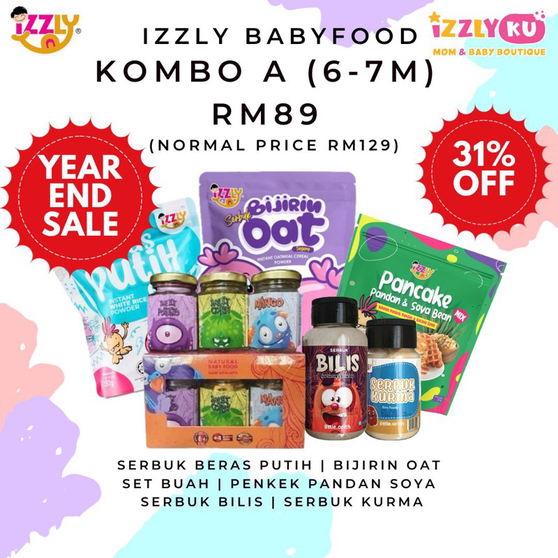YES Izzly Baby Food Year End Sales 2023 set lengkap makanan baby 6 7 8