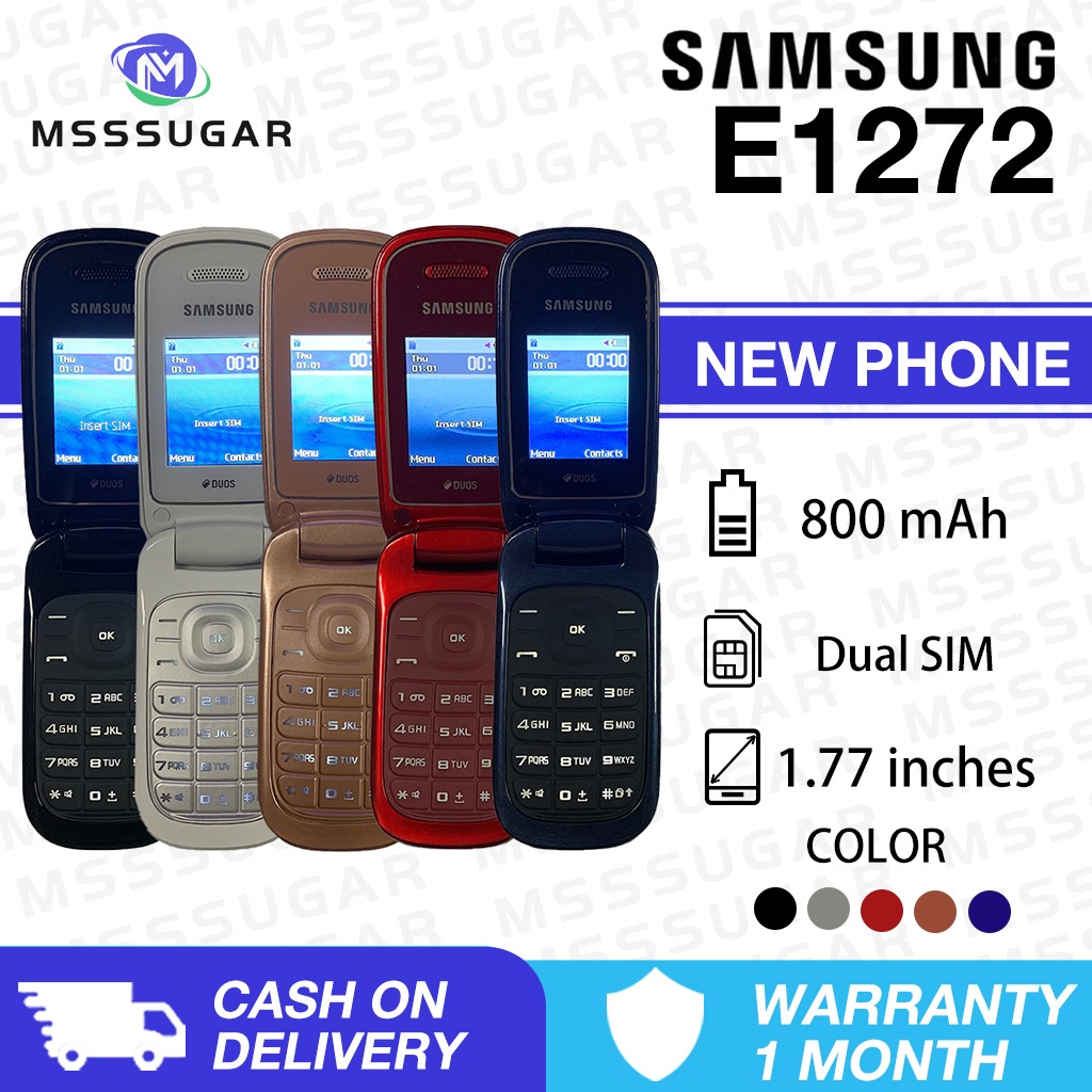 E1272 Samsung flip phone 2G button phone dual SIM basic phone Shopee
