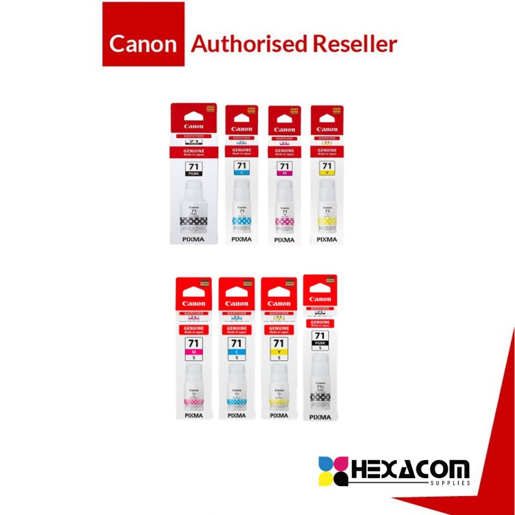 Canon GI-71 BK/C/M/Y Series Ink Refill For G1020/G2020/G3020/G3060 ...