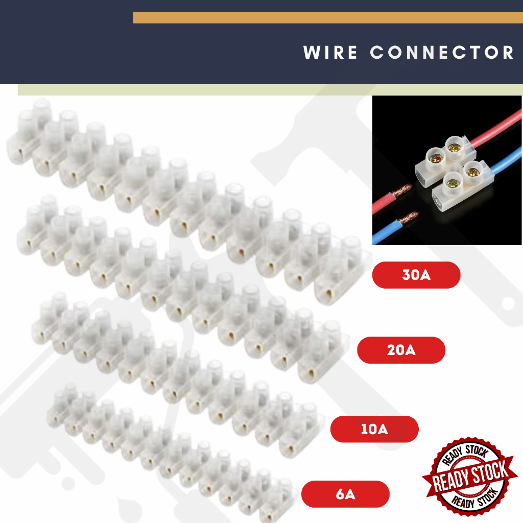 PVC Connector 6A 10A 20A 30A Wire Connector Cable Connector Penyambung ...