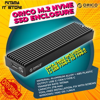 ORICO Aluminum M.2 NVMe SSD Enclosure, Tool-Free 10Gbps USB C