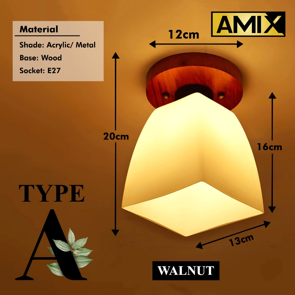 Modern Nordic Wood Ceiling Light Pendant Lamp Wood Aisle Light Corridor ...