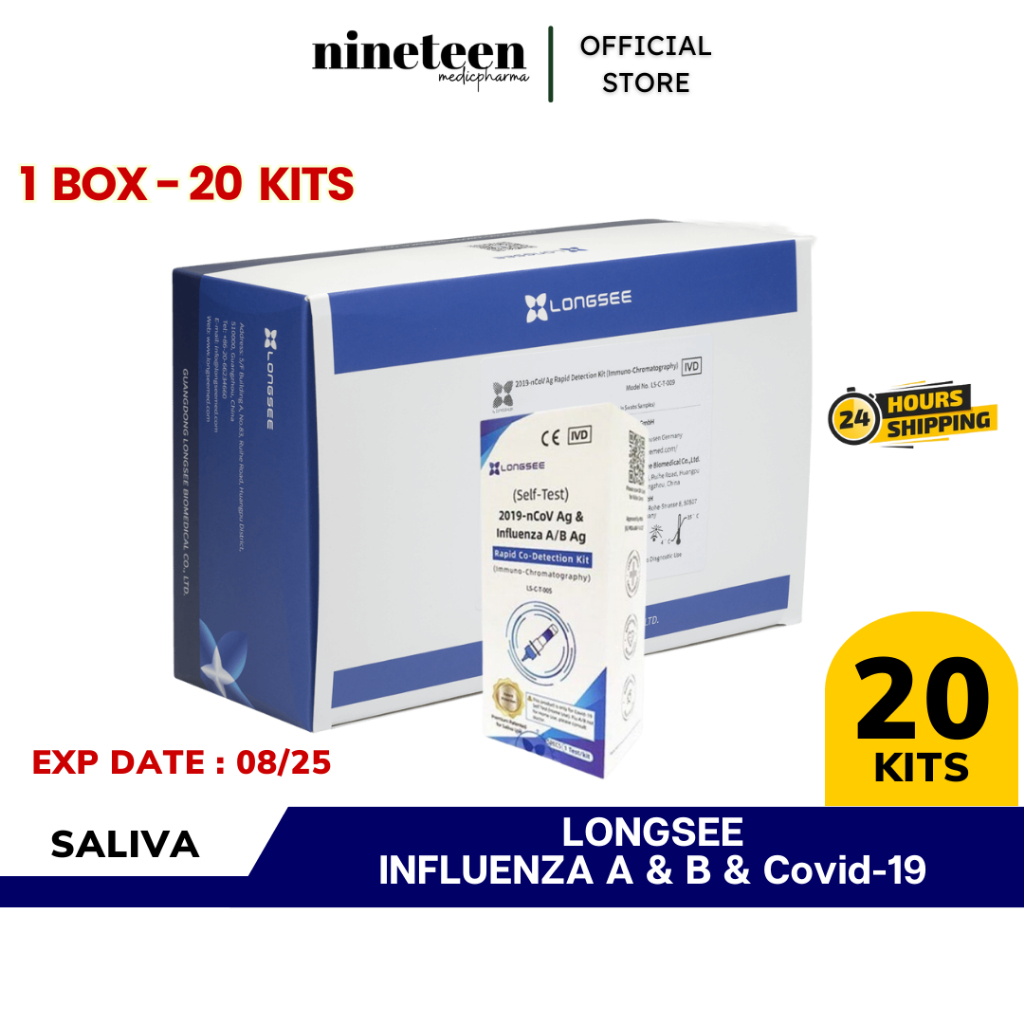 [WHOLESALE] LONGSEE 3in1 Covid19 Home Self Test Kit & Influenza Test
