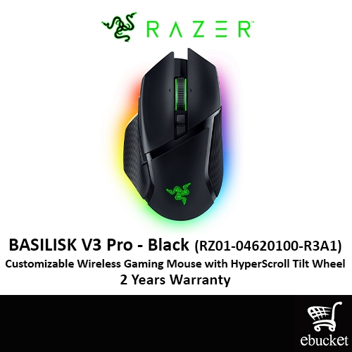 Razer Basilisk V3 Pro Wireless Gaming Mouse, HyperScroll Tilt