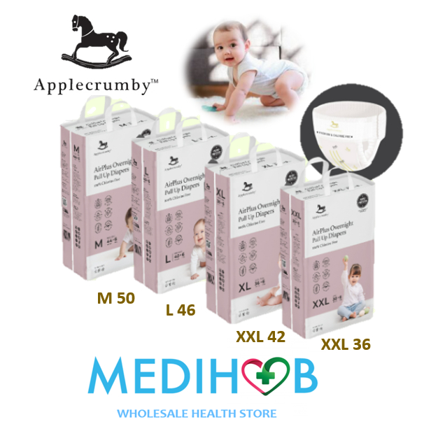 Applecrumby™Chlorine Free Premium Overnight PullUp Diapers M50/L46/XL42/XXL36 Shopee Malaysia