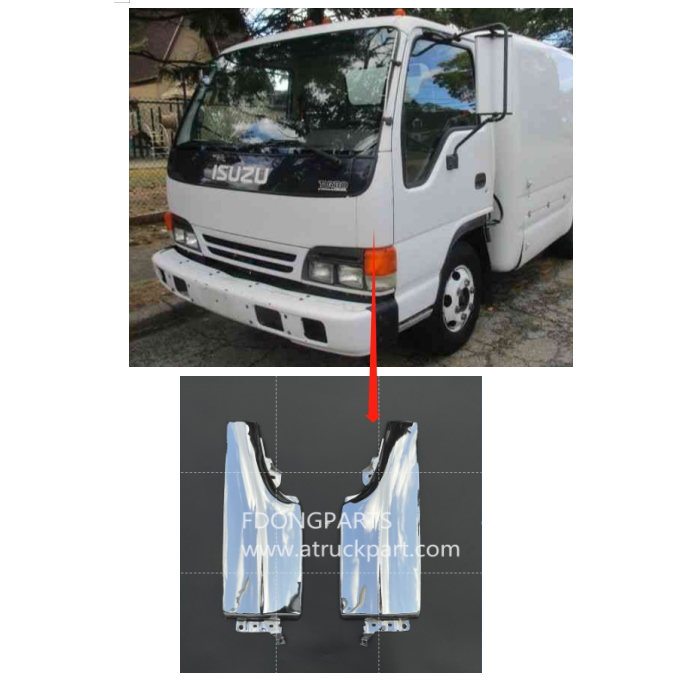 ISUZU LORY NPR120 NPR66 HICOM 100P PIPI Chrome Krom Front Corner Panel ...