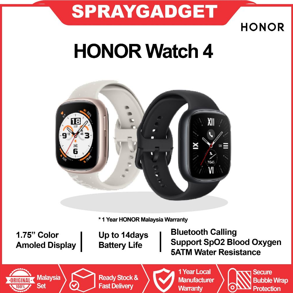HONOR Watch 4 Smartwatch -1.75inch AMOLED , 14Days Long Battery