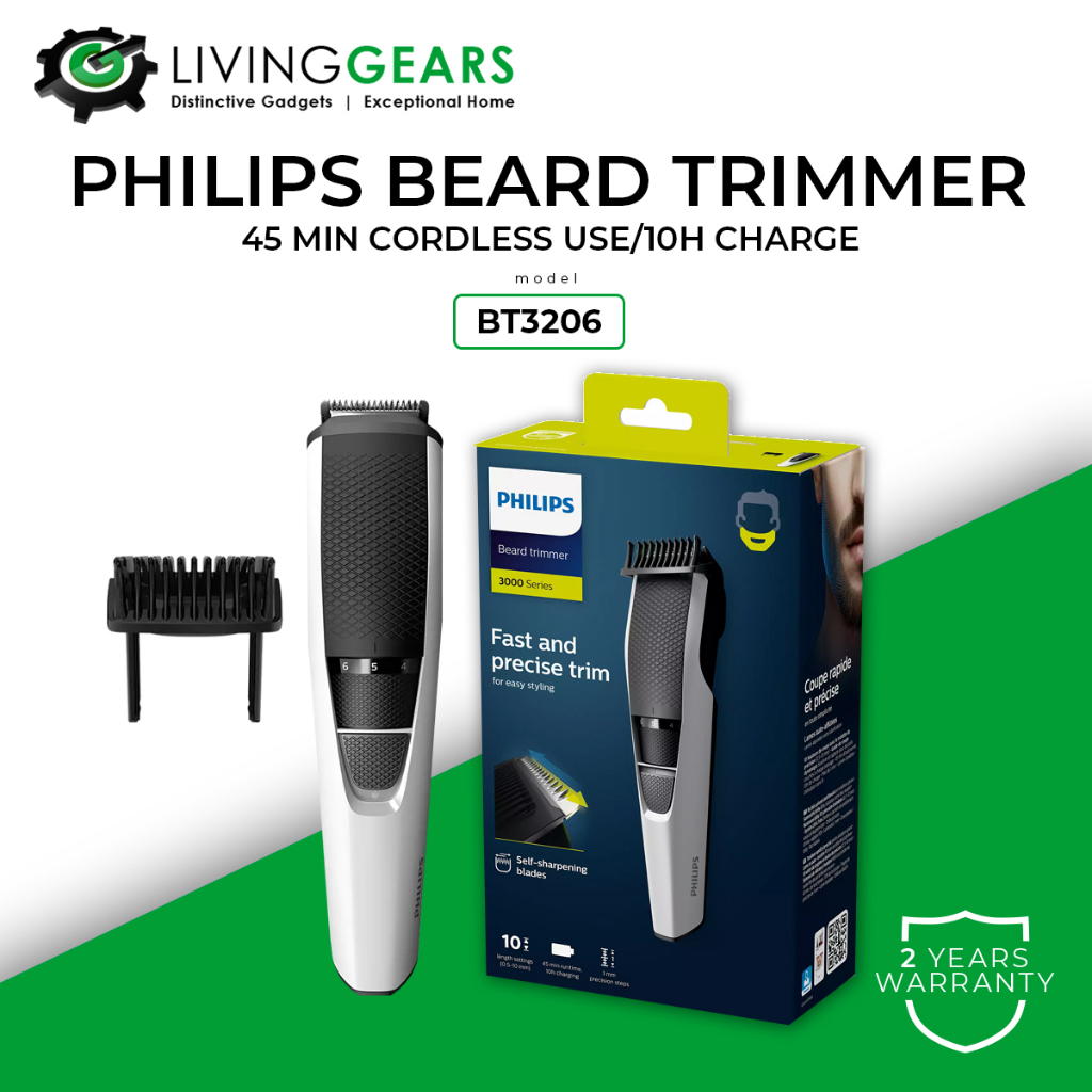 Philips BT3206 Series 3000 10 integrated Length Settings Cordless Beard ...