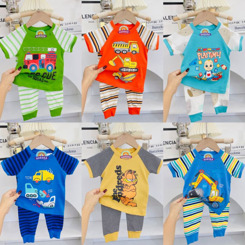 (9M-5Y) ️KIDS BOY SET PLAYSET PYJAMAS SHIRT SHORT SLEEVE ️SOFT COTTON ...