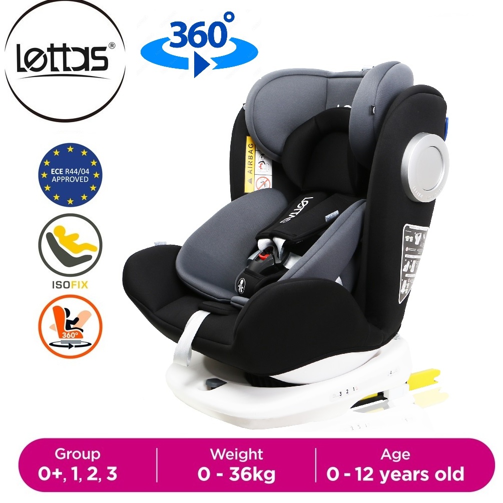 Lettas Murphy 916 Car Seat 360 Rotatable ISOFIX Blue Black