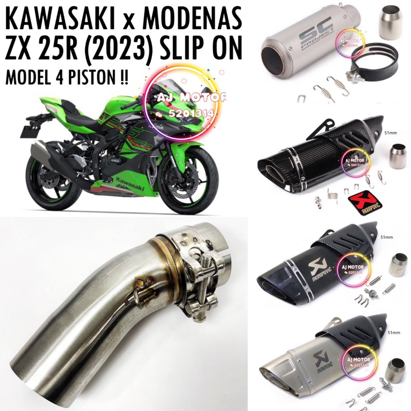 KAWASAKI x MODENAS NINJA ZX4R ZX25R ZX 25R 2023 (4 PISTON KAWASAKI x MODENAS NINJA ZX4R ZX25R ZX 25R 2023 (4 PISTON
