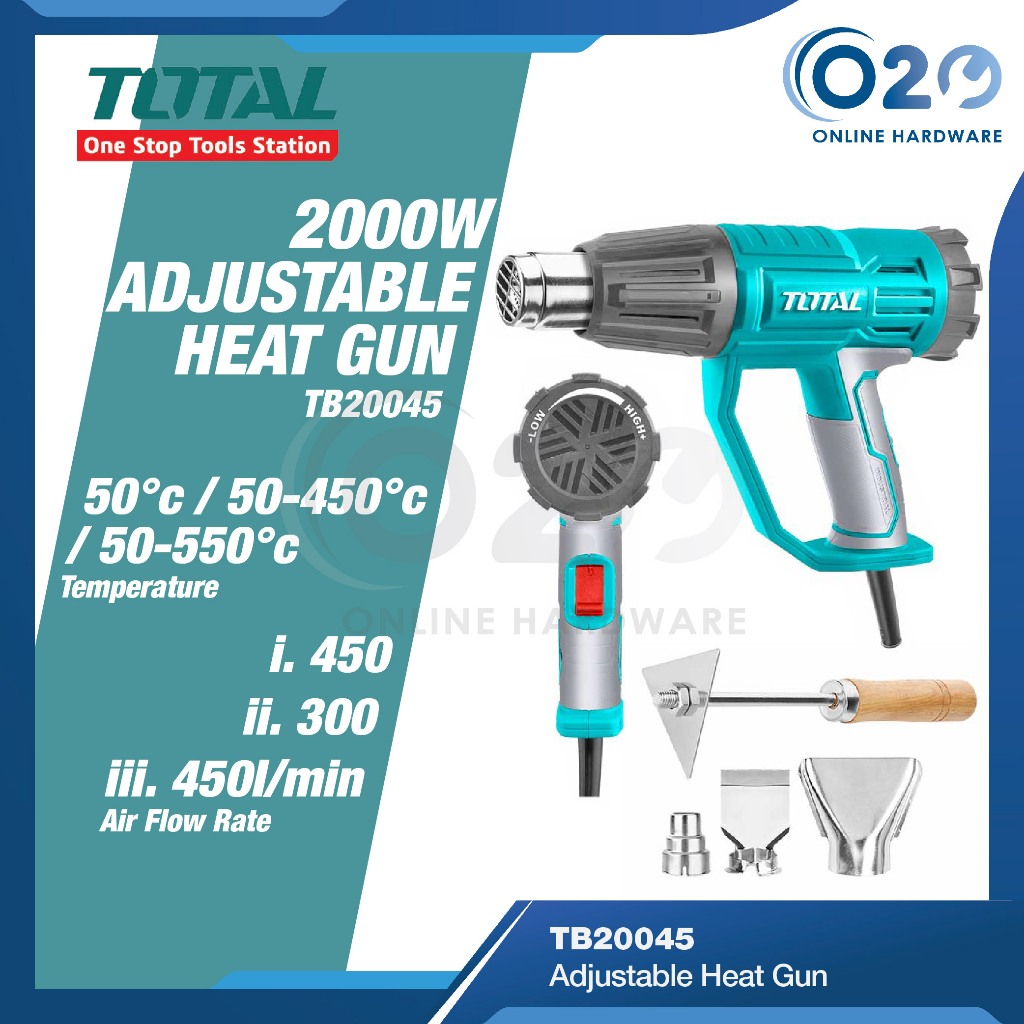 TOTAL TB20045 Hot Heat Gun Hot Air Gun Blower Hot Blower Gun Hot Air