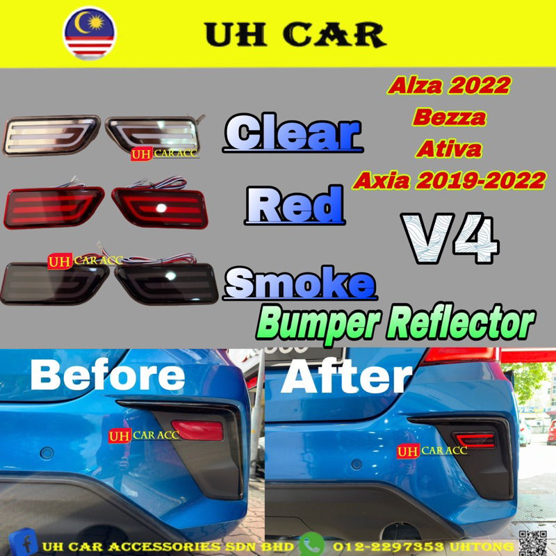 (V4) Perodua Alza Bezza Ativa Rear Bumper Reflector Dynamic Led Light ...