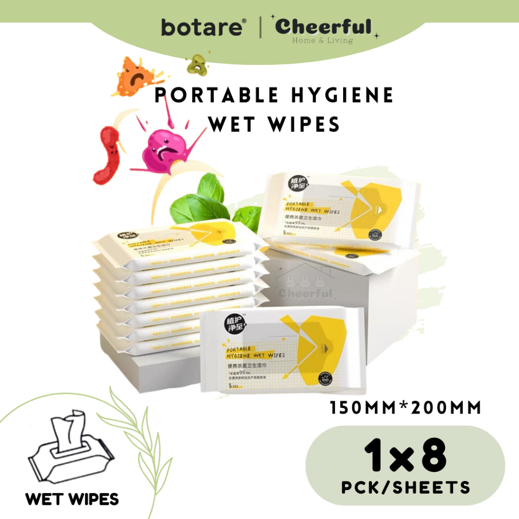 [Ready stock] Botare SUPER BALOI Portable Hygiene Wet Wipes 8sheets ...