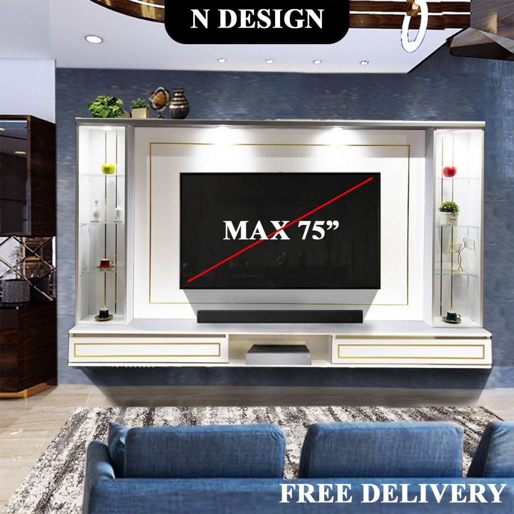 [N Design] 8ft Modern TV / Wall Mounted Tv / Hall