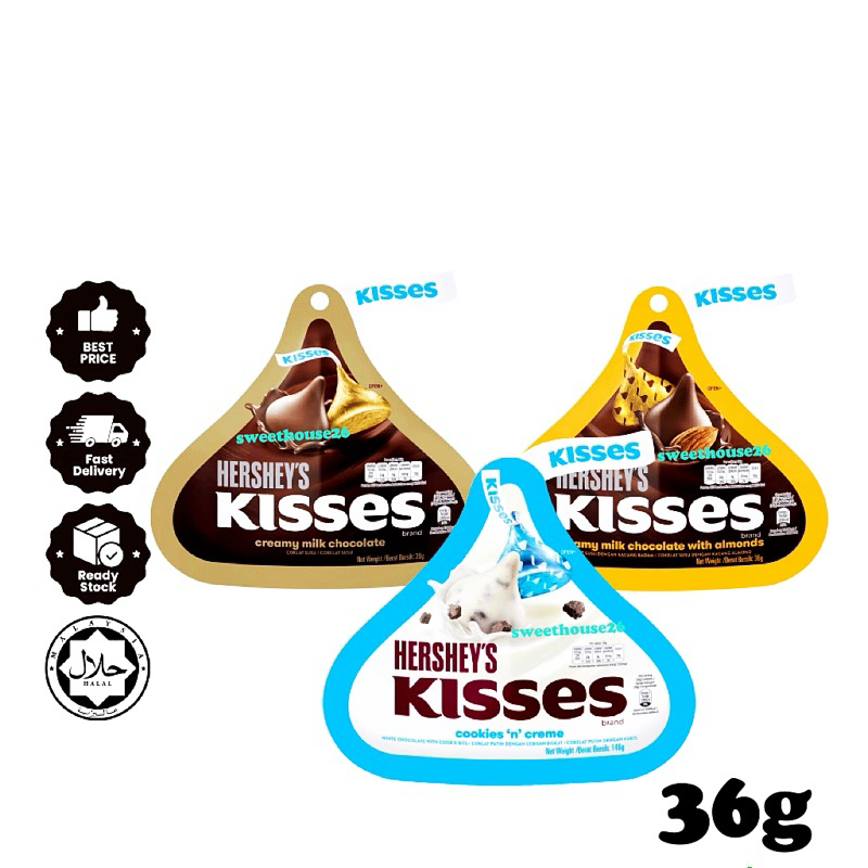 Hershey's Kisses Chocolate Assorted 36g (8pcs) | Shopee Malaysia