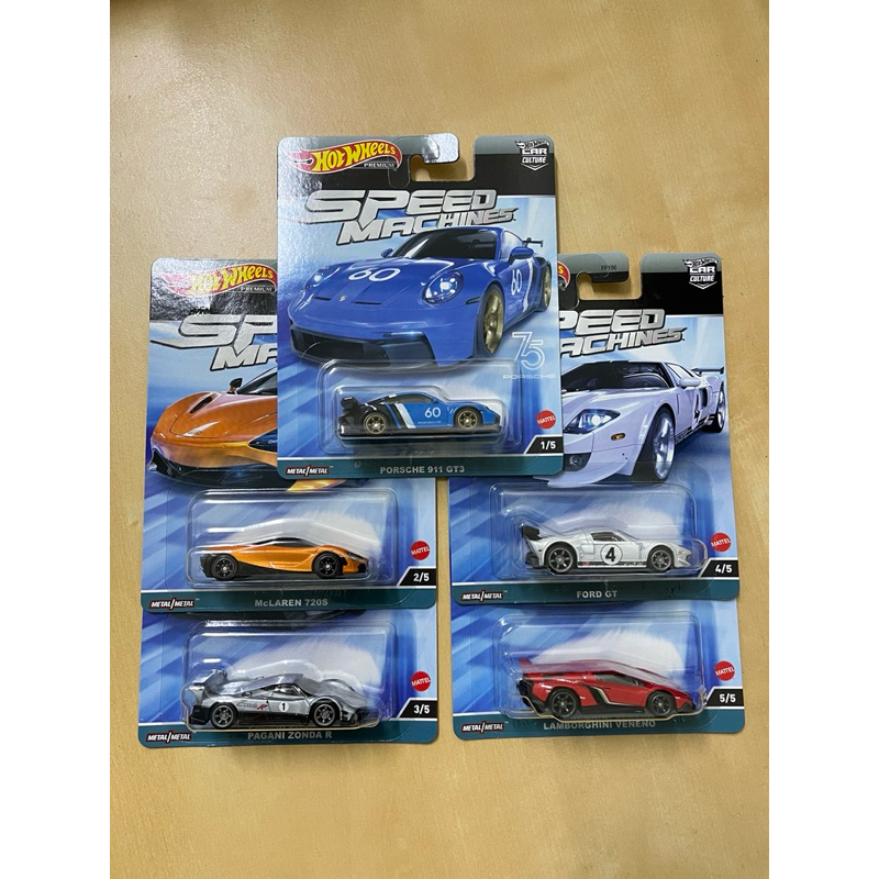 Hot Wheels Premium Speed Machines Porsche 911 Pagani Lambo Mclaren Ford 