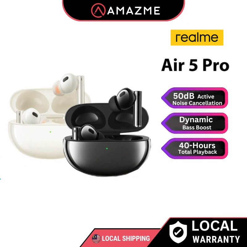 realme Buds Air 5 Pro with 50dB ANC upto 40 hours Playback