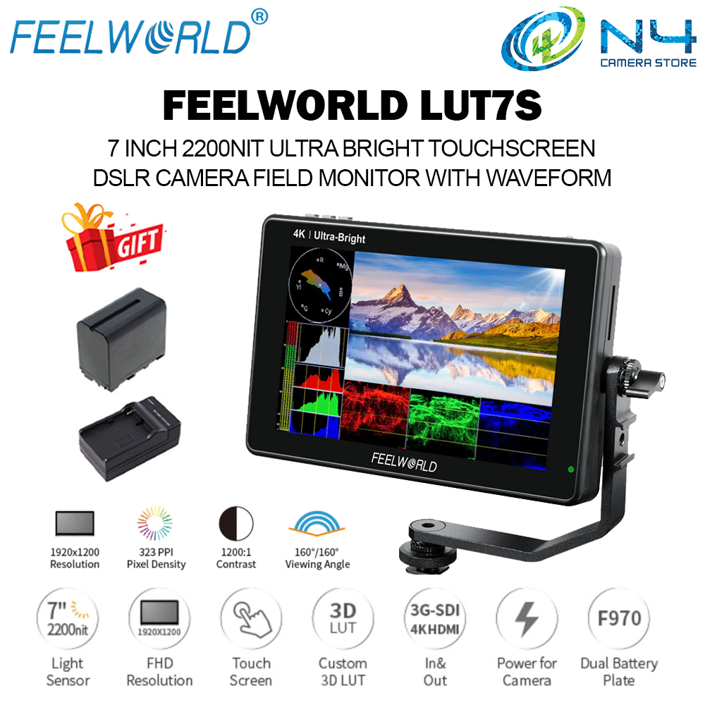 FEELWORLD SH7 7-inch Ultra Bright 2200nit On-camera Monitor SDI HDMI C- Feelworl