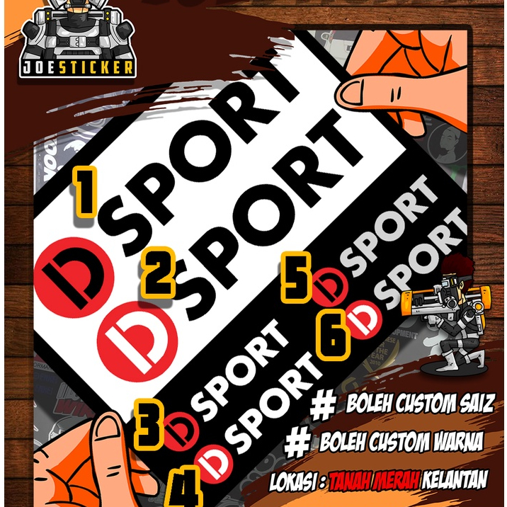 STICKER DSPORT / D SPORT PELBAGAI WARNA DAN SAIZ | Shopee Malaysia