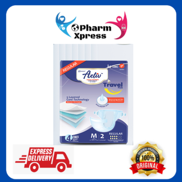 Activ Regular Adult Diapers Travel Pack (2pcs) M SIZE Shopee Malaysia