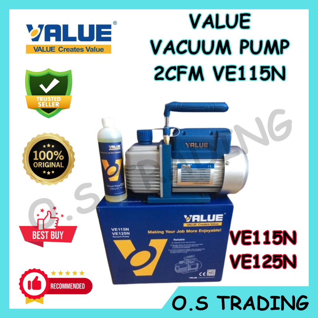 Value AirCond Vacuum Pump VE115N 1/4HP 2.0CFM Single Stage Vacuum Pump
