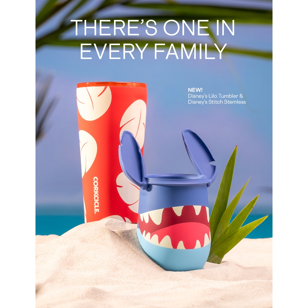 Corkcicle x Lilo & Stitch 16oz Tumbler / 12oz Stemless Cup Collection ...