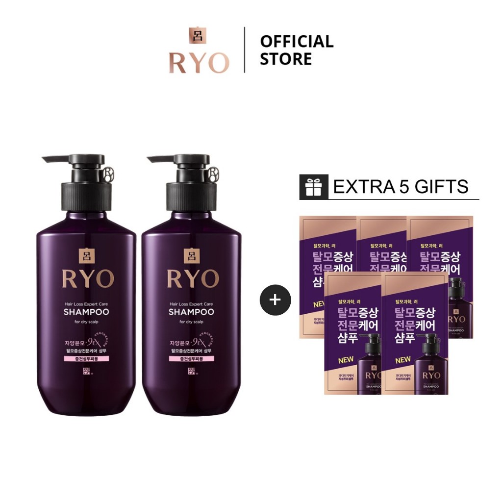 [EXTRA GIFT] RYO Hair Loss Expert Care Twin Shampoo Set (Normal& Dry