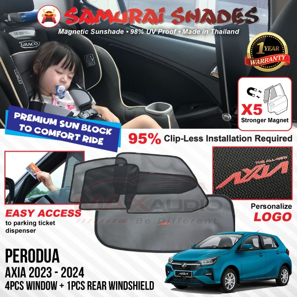 Car Sunshade PERODUA AXIA 2023 2024 X5 STRONG SAMURAI SHADES
