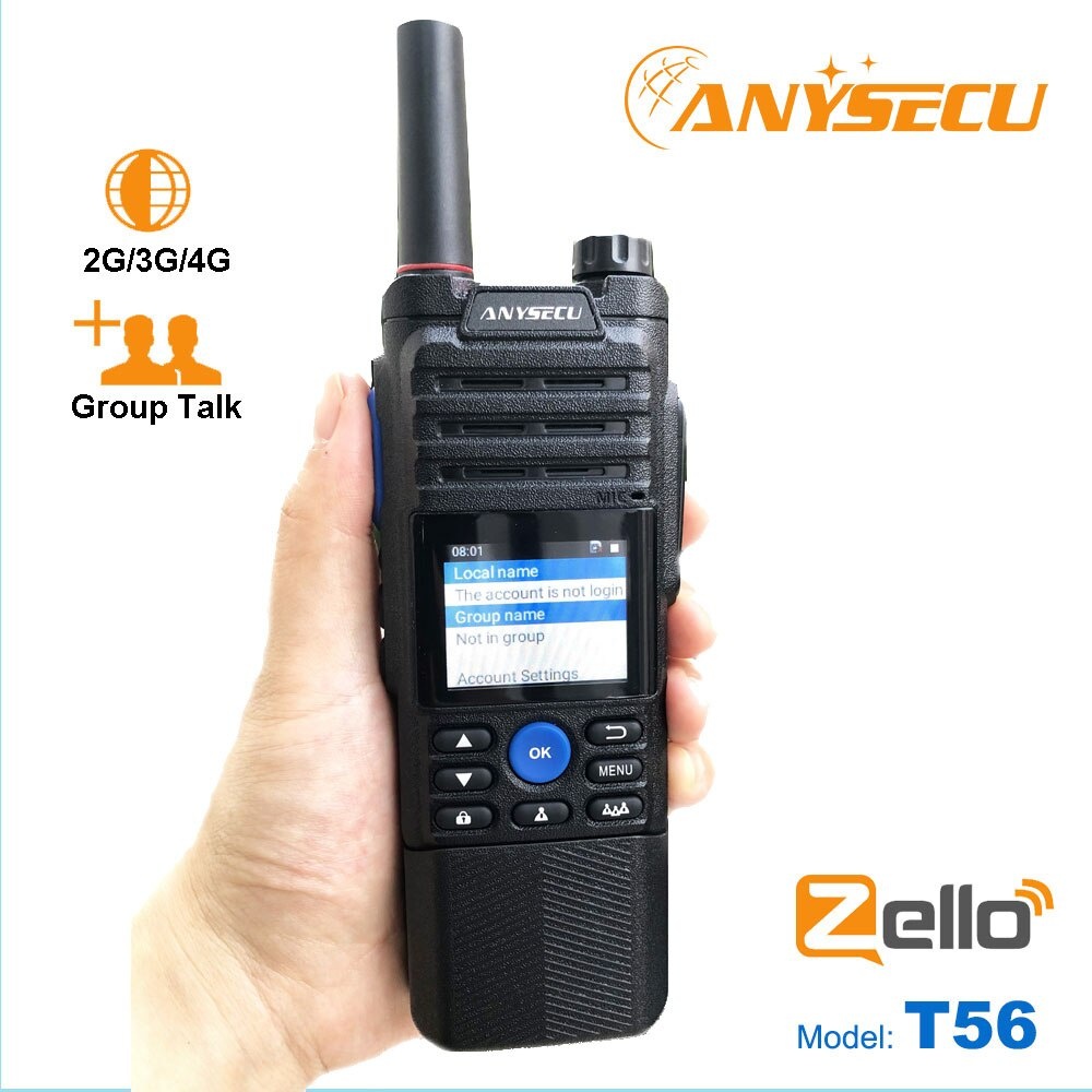 Anysecu 4g Network Radio T56 6800mah Battery Ptt Zello Radio Android 5