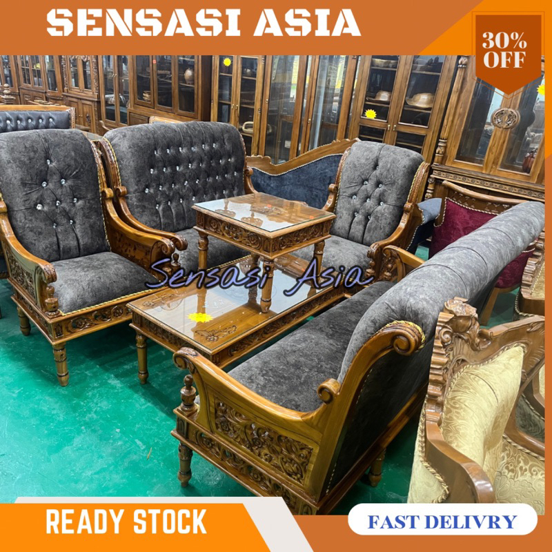 SOFA JATI SERBIA JEPARA /SOFA KAYU JATI / KERUSI KAYU JATI INDONESIA
