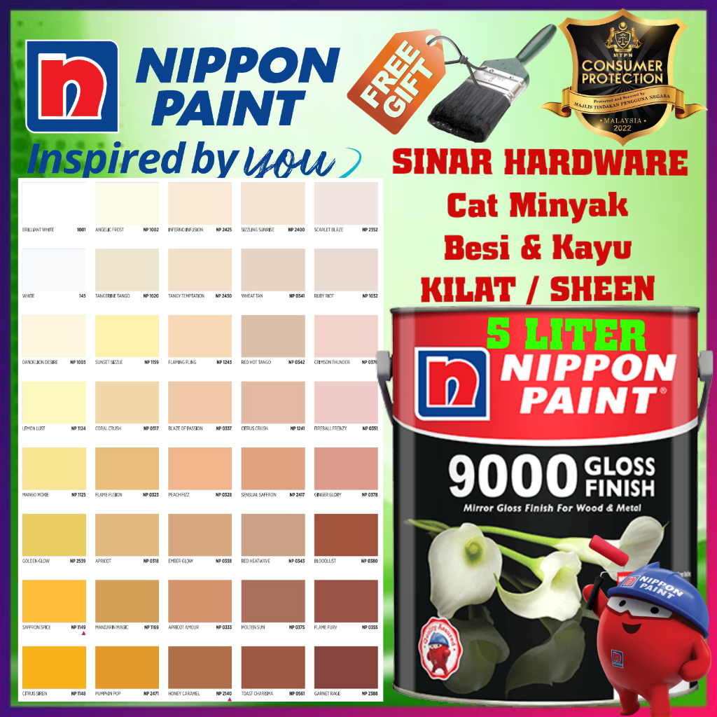 SINAR 5 LITER NIPPON 9000 GLOSS FINISH WOOD DOOR & METAL GATE GLOSSY ...
