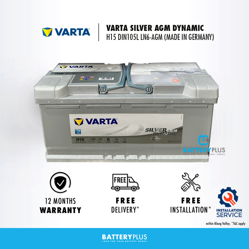 H15 LN6 AGM | DIN105L | DIN105 Varta Silver Dynamic AGM (Made In