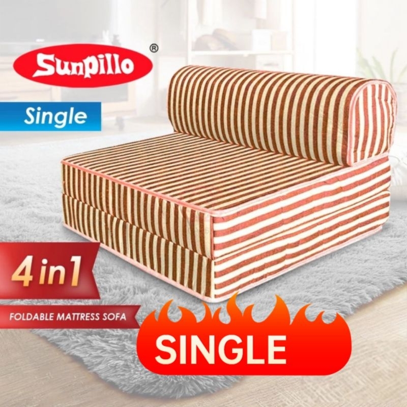 SINGLE SOFA BED/SINGLE FOLDABLE 6 INCH THICK FOAM MATTRESS/1 SEATER ...
