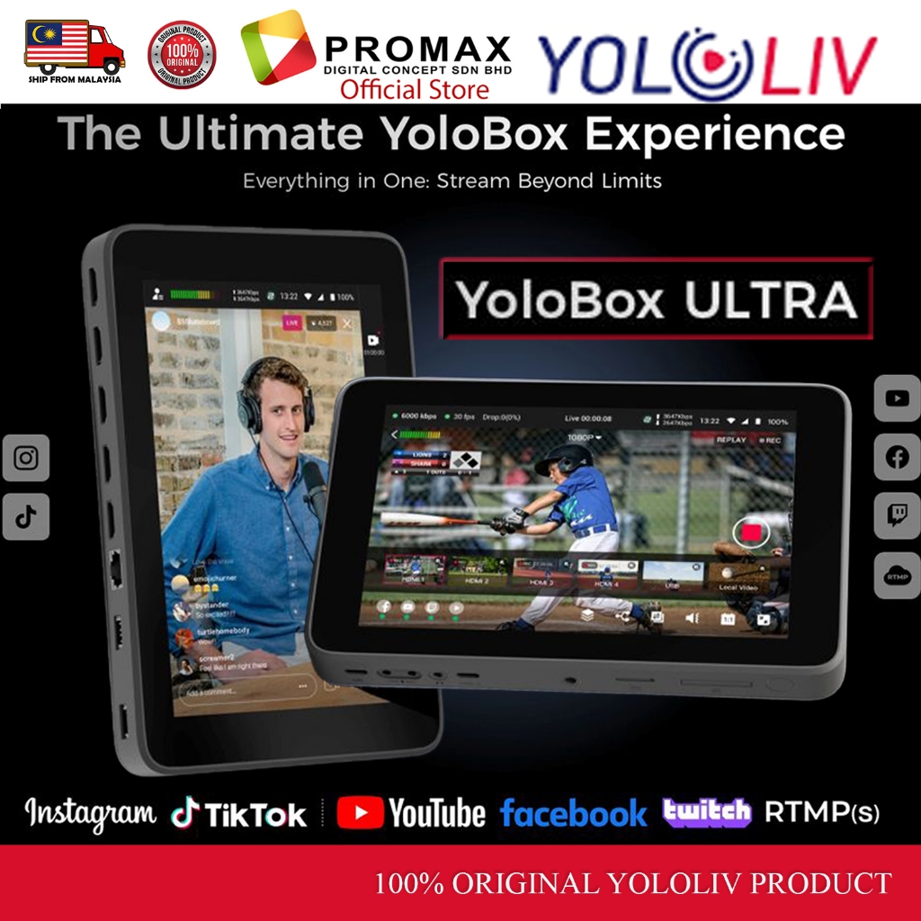 Yololiv Yolobox Ultra Live Streaming Vertical & Horizontal Switcher ...