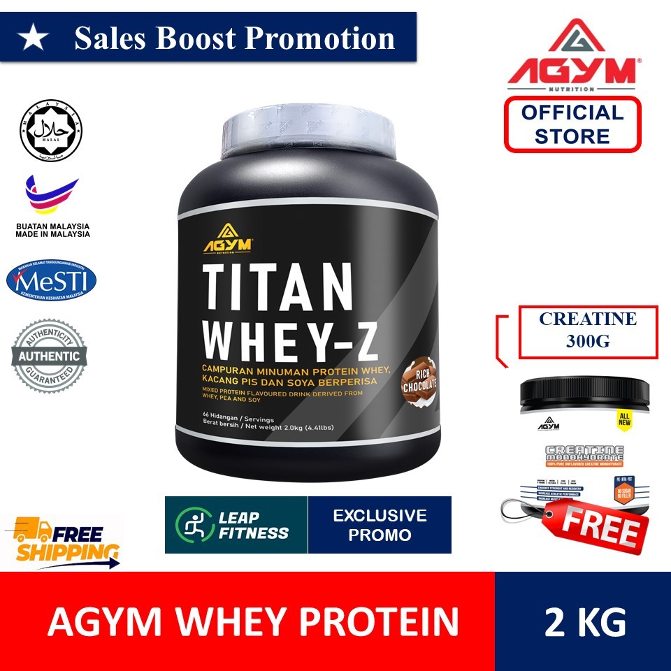 Titan Whey Z Protein Blend 2kg (66 servings) + Creatine By AGYM
