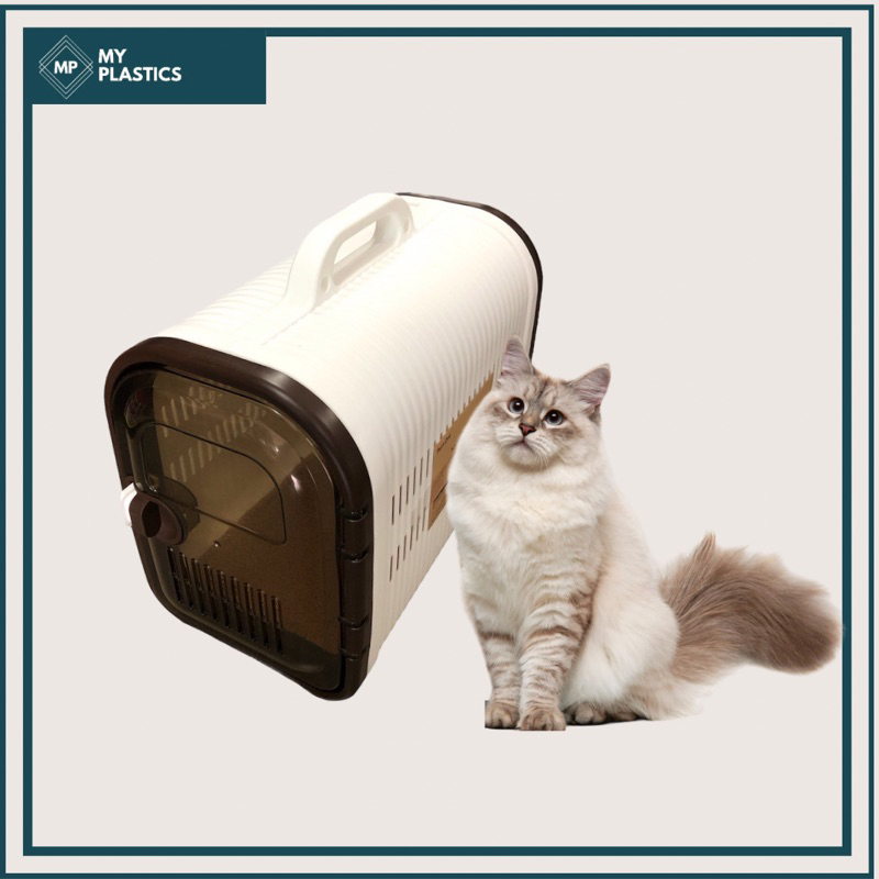 Pet Carrier Basket for Cat or Puppy Thick Plastic Material Bakul Kucing White Color Shopee Malaysia