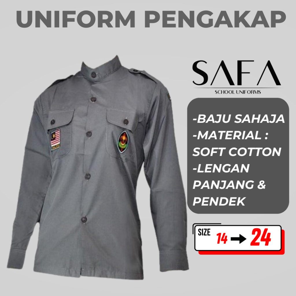 Baju Kemeja Pengakap Lengan Panjang Perempuan Scout Kokurikulum School