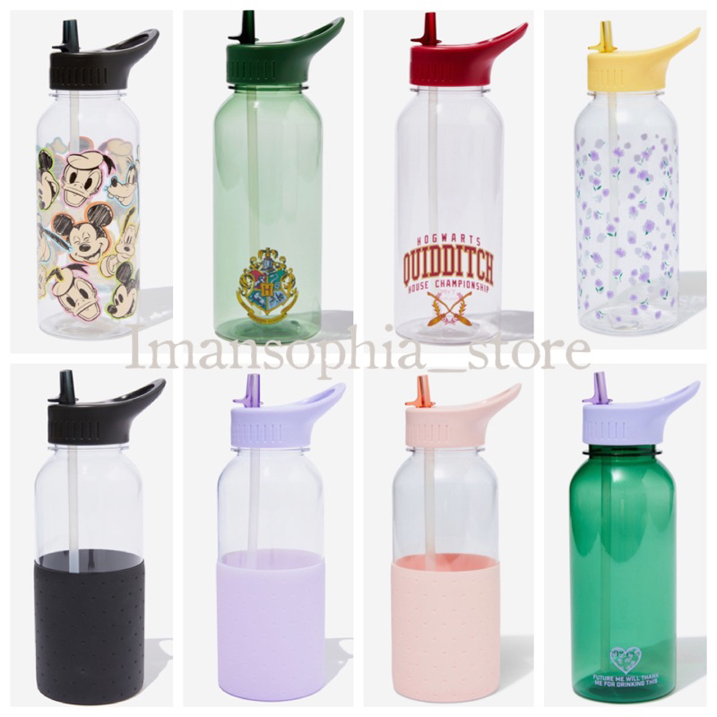 TYPO / COTTON ON/ RUBI Bottle / Drink It Up Bottle 1 Litre / With Straw Sip-Top / 1L Drinking Bottle