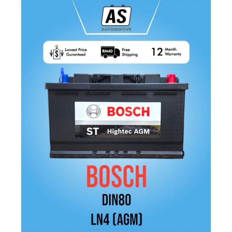 LN4 (AGM) DIN80 Battery BOSCH Car Battery - BMW F22, X1 E84 VOLVO V40 ...