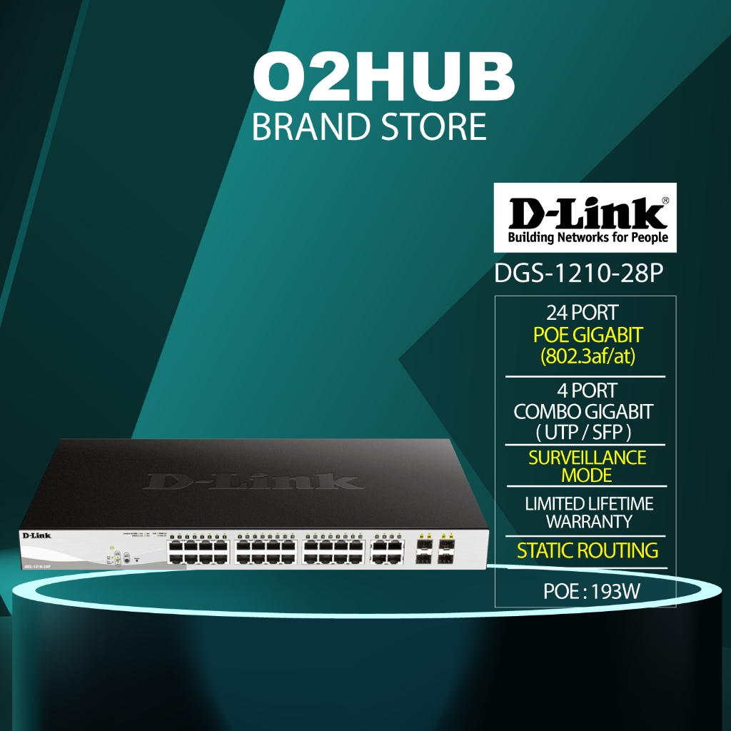 DLink DGS121028P 28 port Gigabit smart manage PoE Switch 24 port PoE