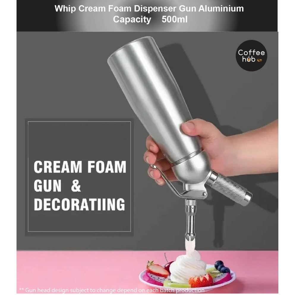 (Ready Stock)Whip Cream Gun Piping Aluminum Dispenser Squeeze Gun MOSA Charger Dessert Coffee