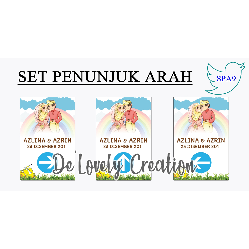 A4 Laminate Petunjuk Arah Majlis Kahwin Wedding Ceremony Direction